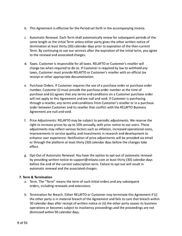 Relayto Terms, Conditions, Policies & Plans - Page 6