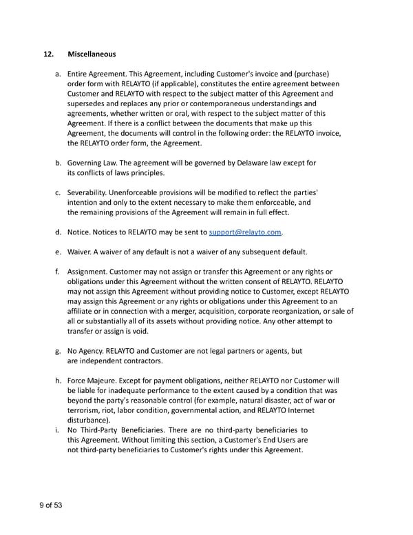 Relayto Terms, Conditions, Policies & Plans - Page 9