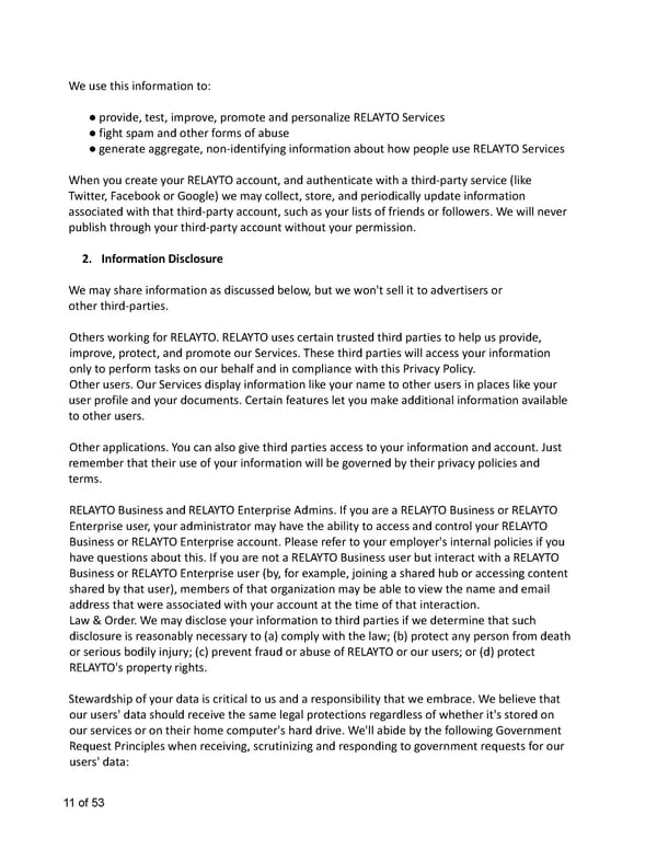 Relayto Terms, Conditions, Policies & Plans - Page 11