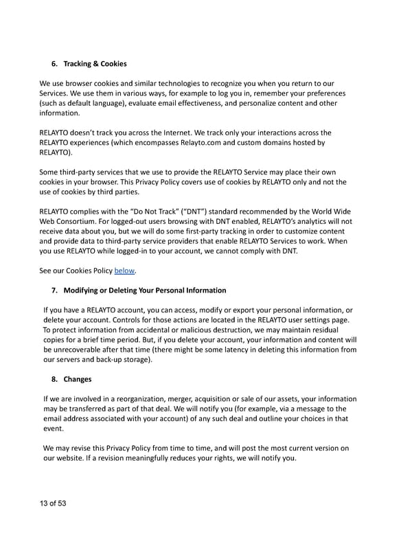 Relayto Terms, Conditions, Policies & Plans - Page 13