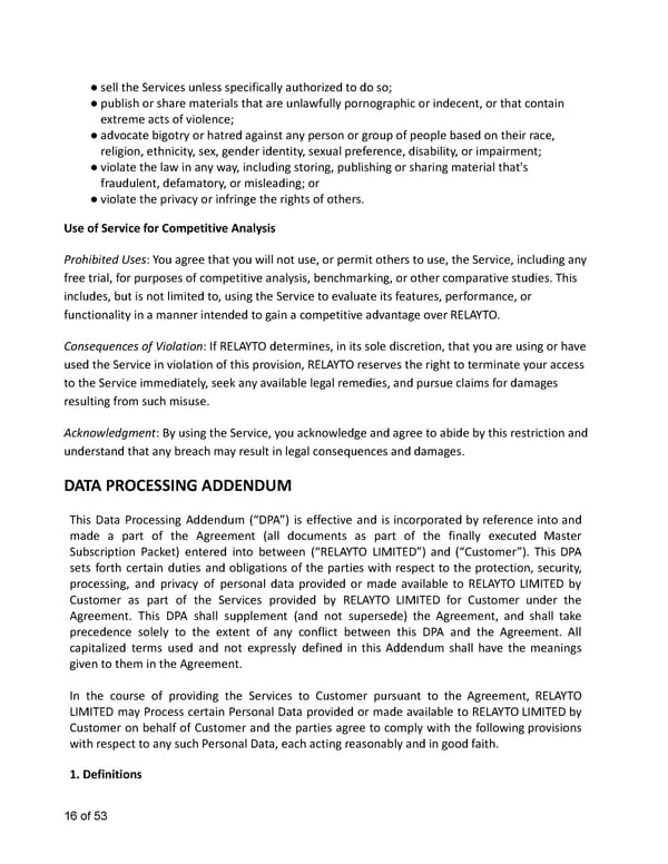 Relayto Terms, Conditions, Policies & Plans - Page 16
