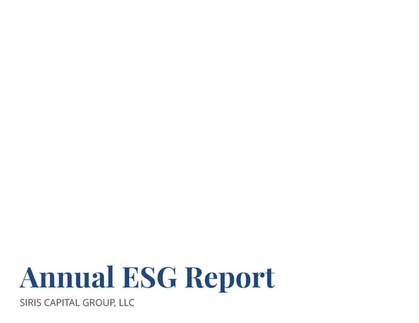 Annual ESG Report - Page 1