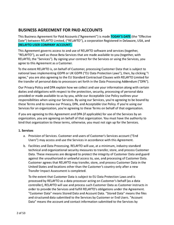 Relayto Terms, Conditions, Policies & Plans - Page 2