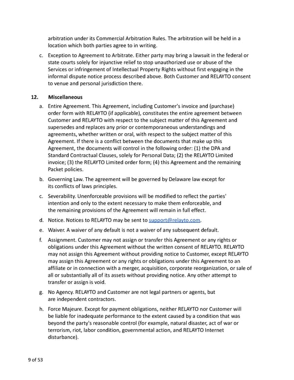 Relayto Terms, Conditions, Policies & Plans - Page 9