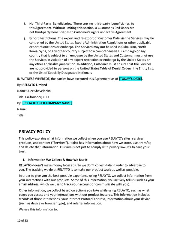 Relayto Terms, Conditions, Policies & Plans - Page 10